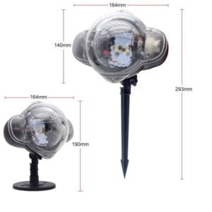 Karácsonyi LED hóesés projektor lámpa – mozgó hópelyhes fényhatással, kültéri és beltéri dekorációhoz (SB) - Image 5