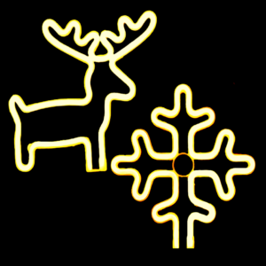 Karácsonyi LED neon dekoráció – hópehely vagy rénszarvas forma, 24×27 cm hangulatos fénydekor beltérre és ablakba (BLLV) - Image 7