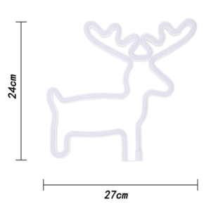 Karácsonyi LED neon dekoráció – hópehely vagy rénszarvas forma, 24×27 cm hangulatos fénydekor beltérre és ablakba (BLLV) - Image 6