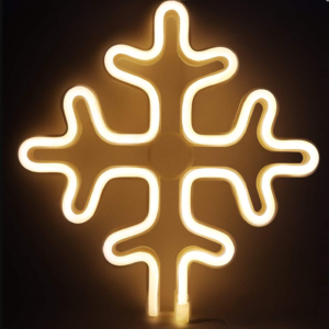 Karácsonyi LED neon dekoráció – hópehely vagy rénszarvas forma, 24×27 cm hangulatos fénydekor beltérre és ablakba (BLLV) - Image 3