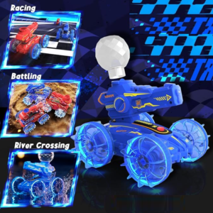 Kétéltű 4WD távirányítós kaszkadőr autó – 2,4 GHz-es, 360°-ban forgatható vízi és szárazföldi RC autó gyerekeknek, tökéletes ajándék SL-062 (BBJ) - Image 6