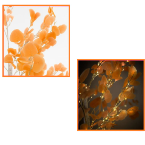 LED-es őszi juharfa dekoráció – 200 cm-es hangulatvilágítás narancssárga levelekkel, beltéri és kültéri használatra (BBD) - Image 7