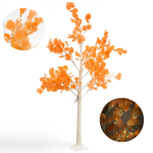 LED-es őszi juharfa dekoráció – 200 cm-es hangulatvilágítás narancssárga levelekkel, beltéri és kültéri használatra (BBD) - Image 8