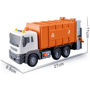 Narancssárga szemétszállító teherautó – súrlódásos meghajtású játékautó hangeffektekkel gyerekeknek 26cm JS108B (BBJ) - Image 5