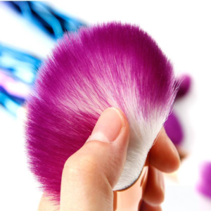 Ombre sminkecset készlet – 7 részes ecsetszett csillogó nyéllel, szem- és arcfestéshez, kontúrozáshoz és professzionális sminkeléshez (BLLV) - Image 7