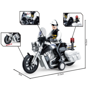Rendőrségi játék motorkerékpár – 23 cm-es motor fény- és hangeffektekkel, realisztikus rendőr jármű gyerekeknek WY430A (BBJ) - Image 6