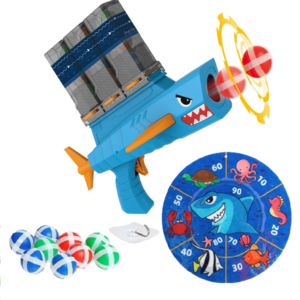 Shark attack – ragadós golyós célbalövő játék gyerekeknek darts táblával, beltéri szórakozáshoz (BBJ) - Image 13