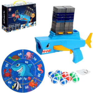 Shark attack – ragadós golyós célbalövő játék gyerekeknek darts táblával, beltéri szórakozáshoz (BBJ) - Image 12