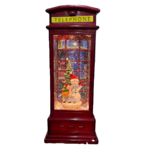 Világító karácsonyi hógömb telefonfülke formában – elegáns LED-es ünnepi dísz dekoráció otthonra GD-1320 (BBD) - Image 6