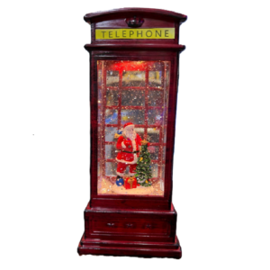 Világító karácsonyi hógömb telefonfülke formában – elegáns LED-es ünnepi dísz dekoráció otthonra GD-1320 (BBD) - Image 7