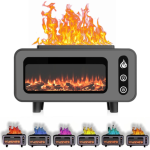 Vintage lánghatású ultrahangos illóolaj-diffúzor és párásító – aromaterápiás levegőfrissítő LED fényekkel KE24-426 (BBD) - Image 6