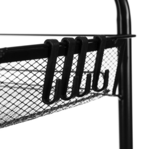 Ruhhy háromszintes gurulós konyhai tárolókocsi – mobil polcrendszer fürdőbe, kamrába és konyhába - fekete (24749) - Image 5