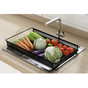 Ruhhy háromszintes gurulós konyhai tárolókocsi – mobil polcrendszer fürdőbe, kamrába és konyhába - fekete (24749) - Image 7