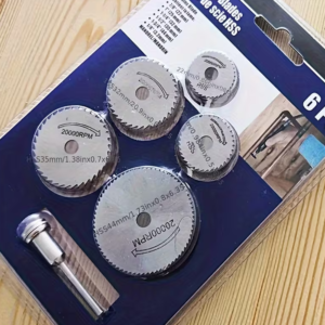 6 db-os, fúrógépre csatlakoztatható mini vágókorong készlet fémhez, fához, műanyaghoz - 22, 25, 32, 35 és 44 mm-es fűrésztárcsákkal (BBKM) (BBD) - Image 3