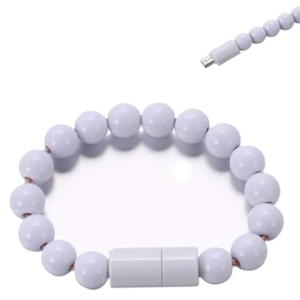 Fehér színű USB töltőkábel karkötő iPhone-hoz – lightning csatlakozó (BLLV) - Image 3