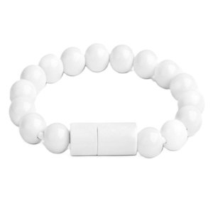 Fehér színű USB töltőkábel karkötő iPhone-hoz – lightning csatlakozó (BLLV) - Image 5