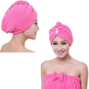 Hajszárító törölköző rózsaszín színben – gyorsan száradó mikroszálas hajkendő (BLLV) - Image 6