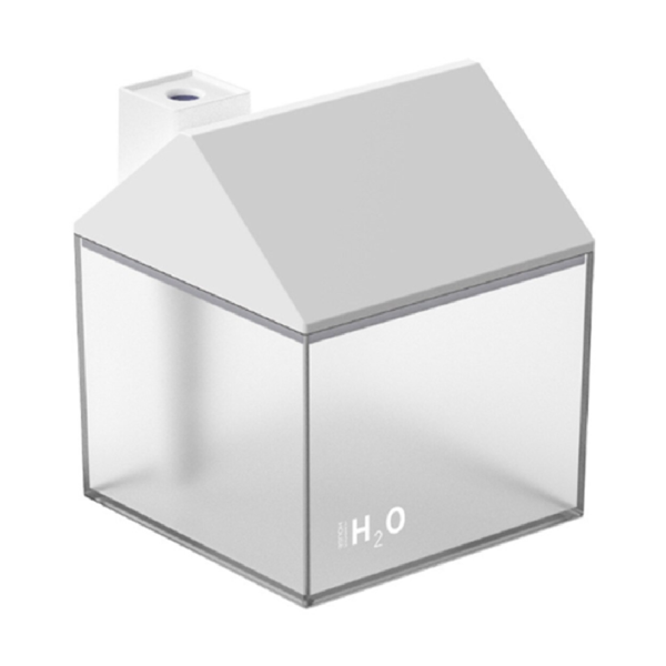 Házikó alakú ultrahangos párologtató diffúzor – LED világítással, halk működésű párásító otthonra és irodába 250 ml - fehér (BLLV)