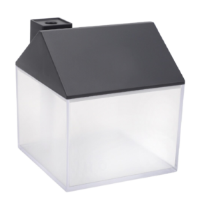 Házikó alakú ultrahangos párologtató diffúzor – LED világítással, halk működésű párásító otthonra és irodába 250 ml - fekete (BLLV)