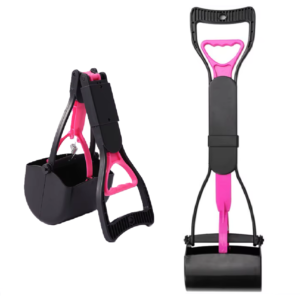 Higiénikus kutyapiszok felszedő eszköz – praktikus markolós lapát - rózsaszín (BLLV)