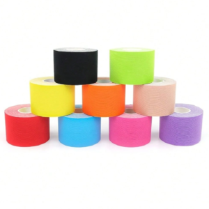 Kineziológiai tapasz – 5 cm × 5 m izom- és ízülettámasztó sport szalag fájdalomcsillapításhoz és regenerációhoz - kék (BLLV) - Image 5