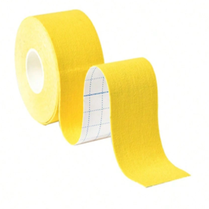 Kineziológiai tapasz – 5 cm × 5 m izom- és ízülettámasztó sport szalag fájdalomcsillapításhoz és regenerációhoz - sárga (BLLV) - Image 3