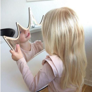 Korona formájú gyerekszoba fali tükör – aranyos dekoráció babaszobába és gyerekszobába (BLLV) - Image 2