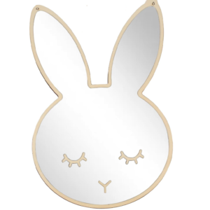 Nyuszi formájú gyerekszoba fali tükör – aranyos dekoráció babaszobába és gyerekszobába (BLLV) - Image 1