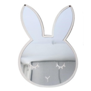 Nyuszi formájú gyerekszoba fali tükör – aranyos dekoráció babaszobába és gyerekszobába (BLLV) - Image 3