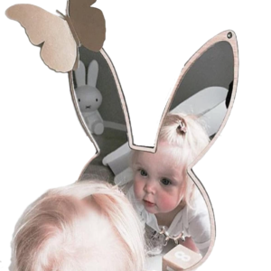 Nyuszi formájú gyerekszoba fali tükör – aranyos dekoráció babaszobába és gyerekszobába (BLLV) - Image 2