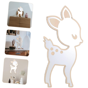 Őzike formájú gyerekszoba fali tükör – aranyos dekoráció babaszobába és gyerekszobába (BLLV) - Image 1