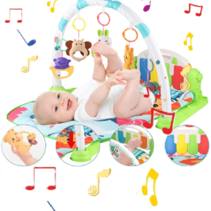 Piano Fitness baba játszószőnyeg - állatos csörgőkkel, hang-, és fényhatásokkal, altatózenével - Zöld (BBJ) - Image 3