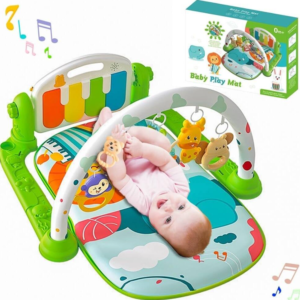 Piano Fitness baba játszószőnyeg - állatos csörgőkkel, hang-, és fényhatásokkal, altatózenével - Zöld (BBJ) - Image 2