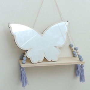 Pillangó formájú gyerekszoba fali tükör – aranyos dekoráció babaszobába és gyerekszobába (BLLV) - Image 2