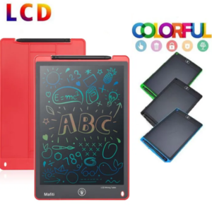 12 hüvelykes LCD színes író- és rajztábla gyerekeknek – törölhető, újraírható digitális fejlesztő játék kisgyermekeknek és óvodásoknak (BBMJ)