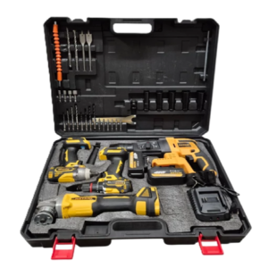 4 az 1-ben akkus szerszámkészlet – fúrókalapács, ütvecsavarozó, sarokcsiszoló, csavarbehajtó, 2 akkuval és töltővel HA-1088 (FX) - Image 3