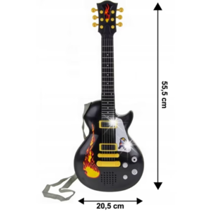 Gyerek elektromos rock gitár mikrofon állvánnyal – beépített dallamokkal (BBJ) - Image 2