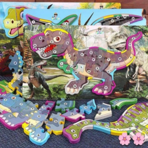 Fa t-rex dinoszaurusz puzzle, 10 db oktató játék kisgyerekeknek (BBMJ) - Image 6
