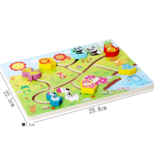 Fajáték útkereső kirakó kisgyermekeknek készségfejlesztő fa puzzle játék (BBMJ) - Image 3