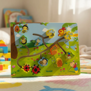 Fajáték útkereső kirakó kisgyermekeknek készségfejlesztő fa puzzle játék (BBMJ) - Image 4