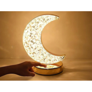Félhold asztali lámpa – érintésvezérelt, 3 színű, újratölthető led éjszakai fény usb-vel (FX) - Image 8