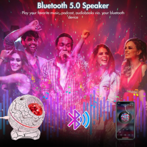 Galaxy fényprojektor bluetooth hangszóróval és fehér zajjal – LED csillag aurora dinoszaurusz tojás éjszakai fény gyerekszobába (FX) - Image 5