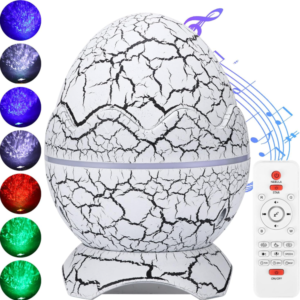 Galaxy fényprojektor bluetooth hangszóróval és fehér zajjal – LED csillag aurora dinoszaurusz tojás éjszakai fény gyerekszobába (FX) - Image 8