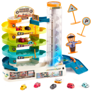 Gyermek 4 szintes parkolóház elektromos lifttel fényekkel és hangokkal – 6 autó, helikopter-leszálló (BBI-5588) - Image 10