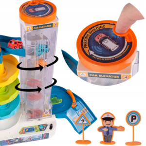 Gyermek 4 szintes parkolóház elektromos lifttel fényekkel és hangokkal – 6 autó, helikopter-leszálló (BBI-5588) - Image 3