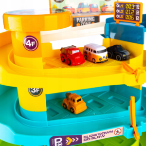 Gyermek 4 szintes parkolóház elektromos lifttel fényekkel és hangokkal – 6 autó, helikopter-leszálló (BBI-5588) - Image 7