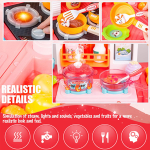 BellaChef rózsaszín játék konyha gyerekeknek – interaktív fény- és hanghatásokkal (FX) - Image 2