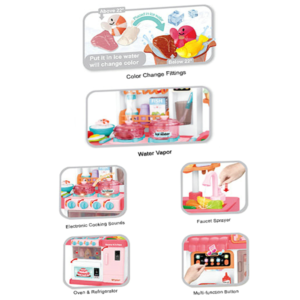 BellaChef rózsaszín játék konyha gyerekeknek – interaktív fény- és hanghatásokkal (FX) - Image 5