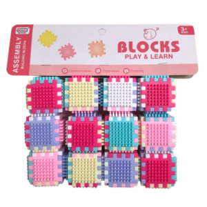 Tüskés építőkocka szett 72 db – lányos pasztell színek - készségfejlesztő Játék 3+ (BBMJ) - Image 5
