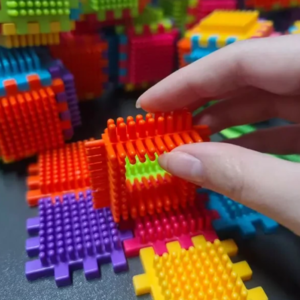 Tüskés építőkocka szett 72 db – lányos pasztell színek - készségfejlesztő Játék 3+ (BBMJ) - Image 2